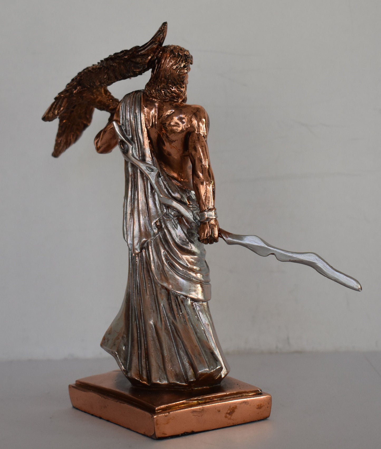 Zeus Jupiter - Greek Roman God of the Sky, Law and Order, Destiny and Fate - Chief Deity of the Pantheon - Copper Plated Alabaster