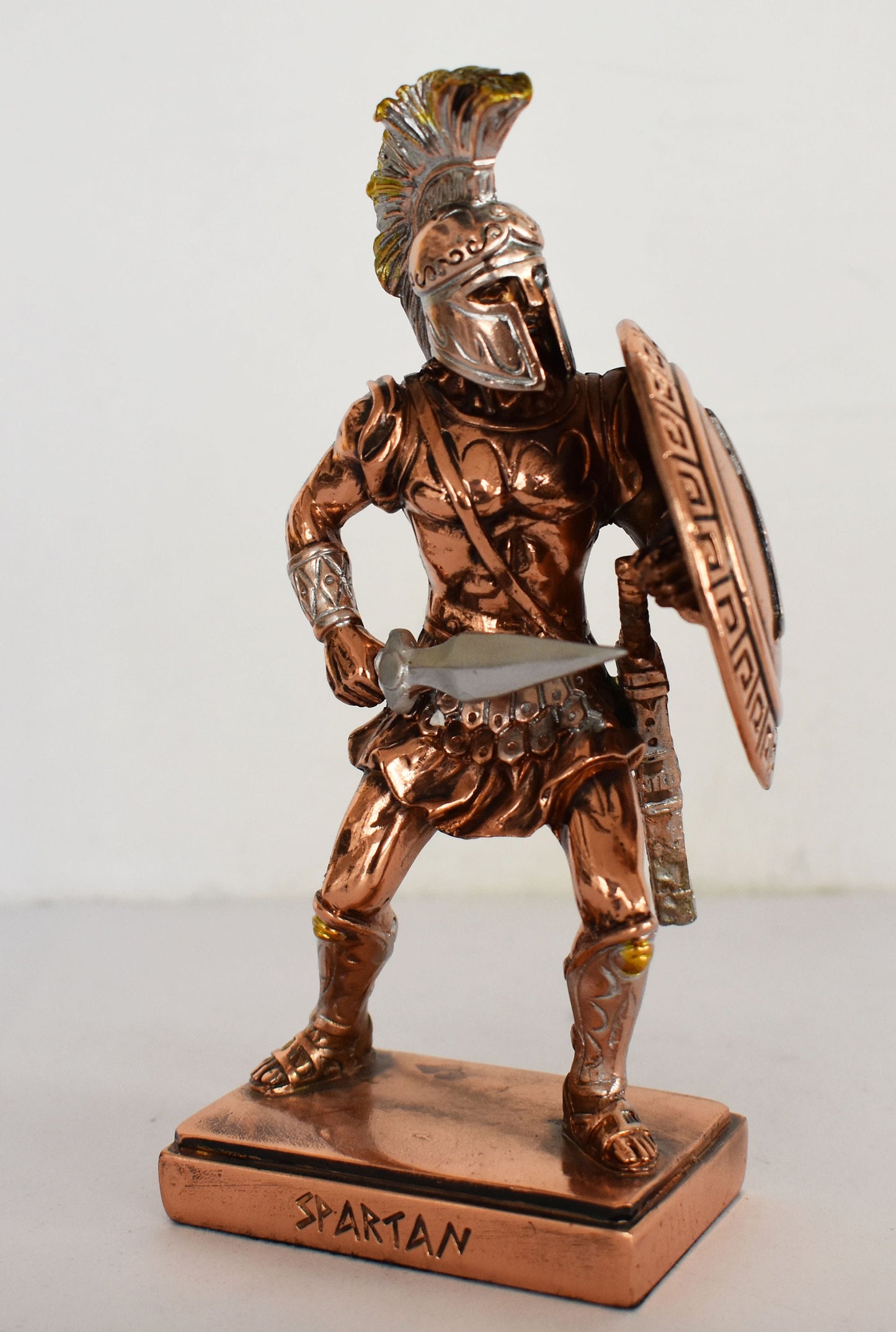 Spartan Hoplite - King Leonidas Warrior - 300 against Persian Army - Power - Battle of Thermopylae - 480 BC - Copper Plated Alabaster