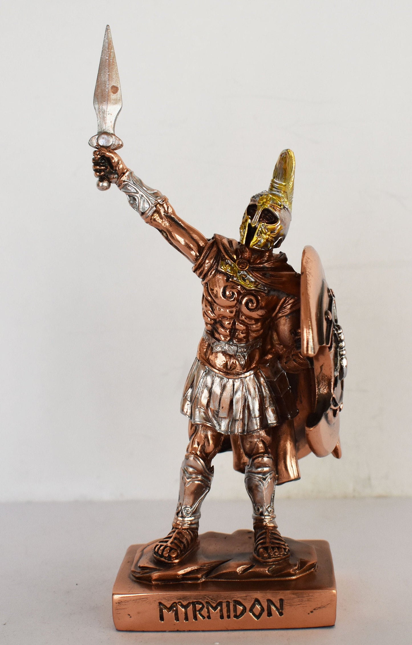 Myrmidon Warrior - Ancient Nation of Greek Mythology - Achilles Army - Homer's Iliad - Trojan War - Copper Plated Alabaster