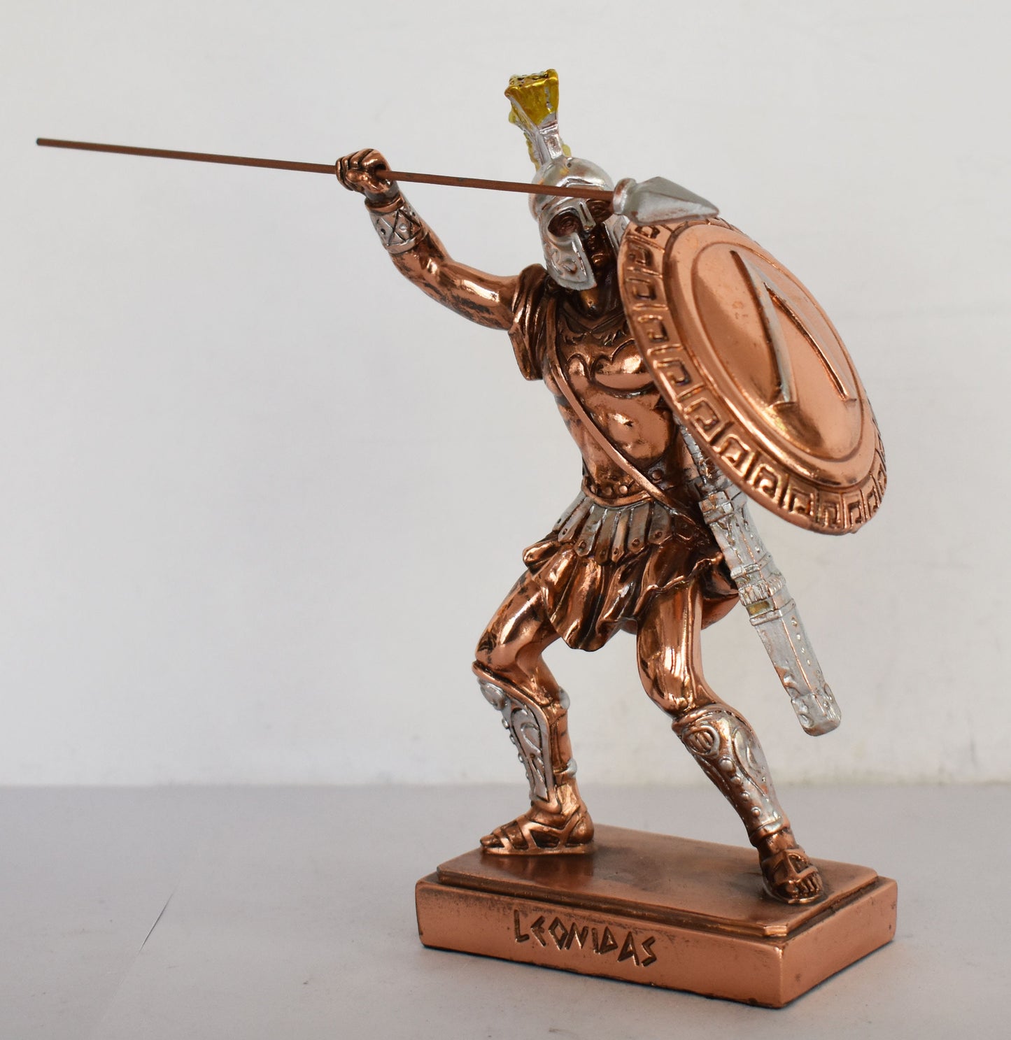 Leonidas - Spartan King - Leader of 300 - Battle of Thermopylae - 480 BC -  Greek morale - Come and Take Them - Copper Plated Alabaster