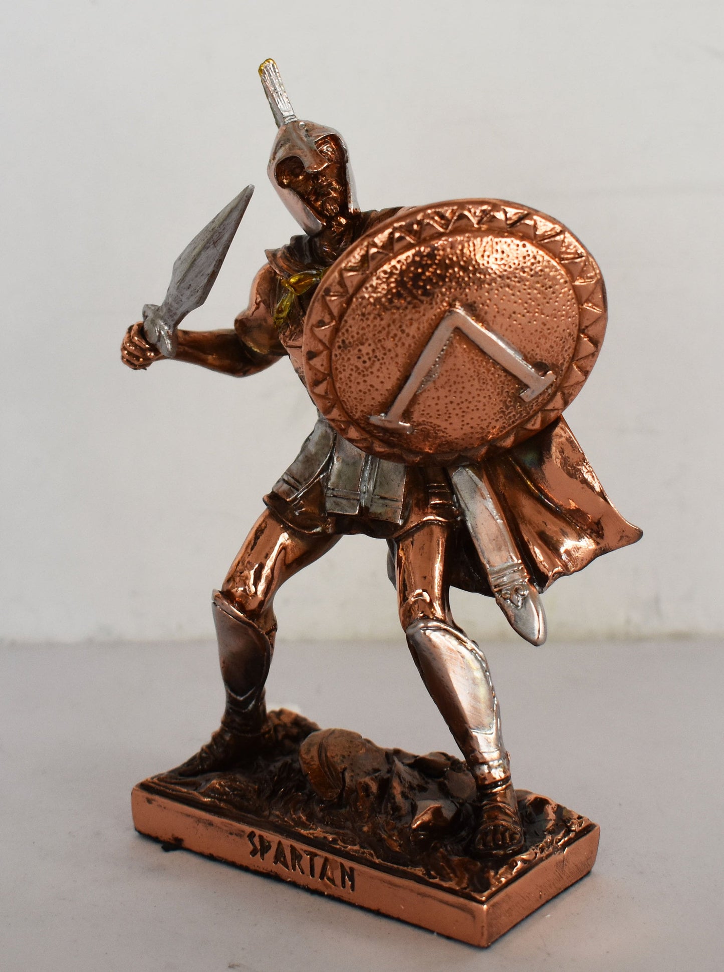 Spartan Hoplite - King Leonidas Warrior - 300 against Persian Army - Battle of Thermopylae - 480 BC - Lacedaemon - Copper Plated Alabaster