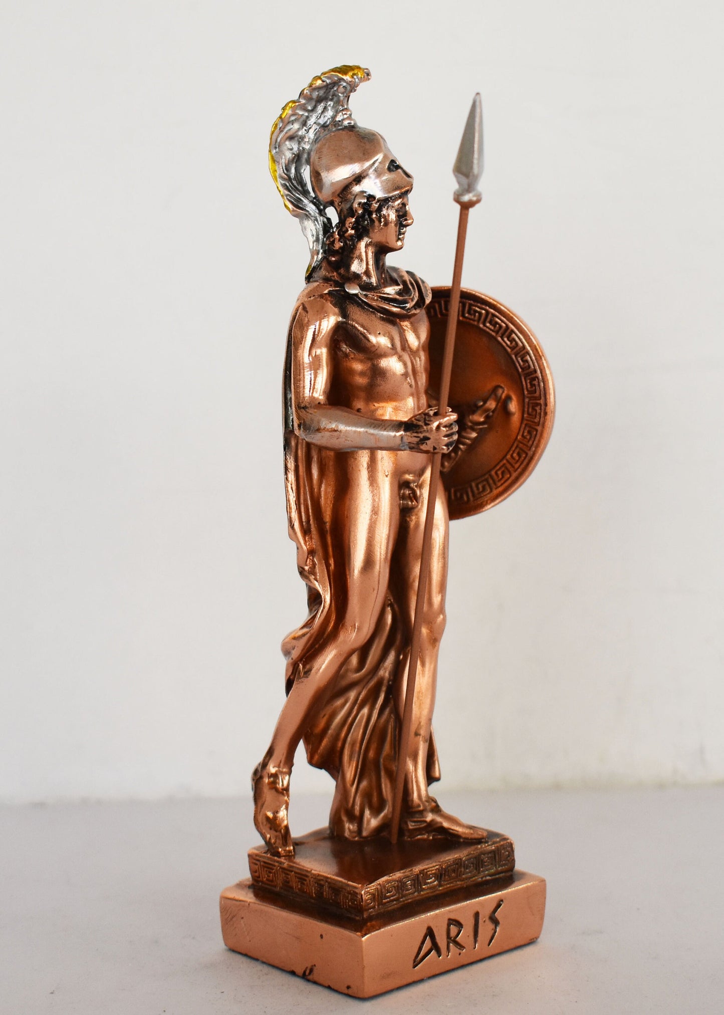 Ares Mars - Greek Roman God of Courage and War - The Spirit of Battle - One of the Twelve Olympians  - Copper Plated Alabaster