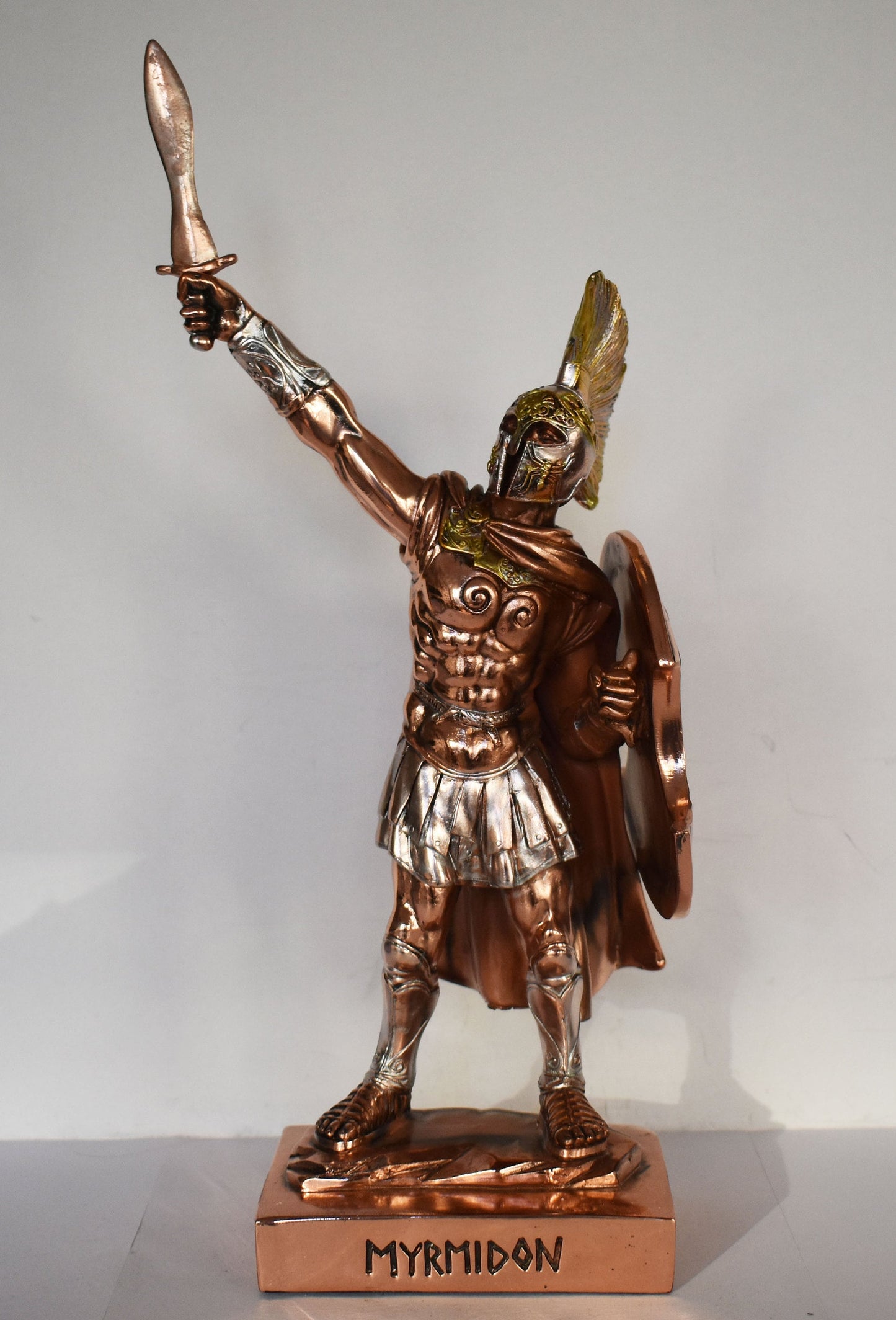 Myrmidon Soldier - Ancient Nation of Greek Mythology - Achilles Army - Homer's Iliad - Trojan War - Copper Plated Alabaster