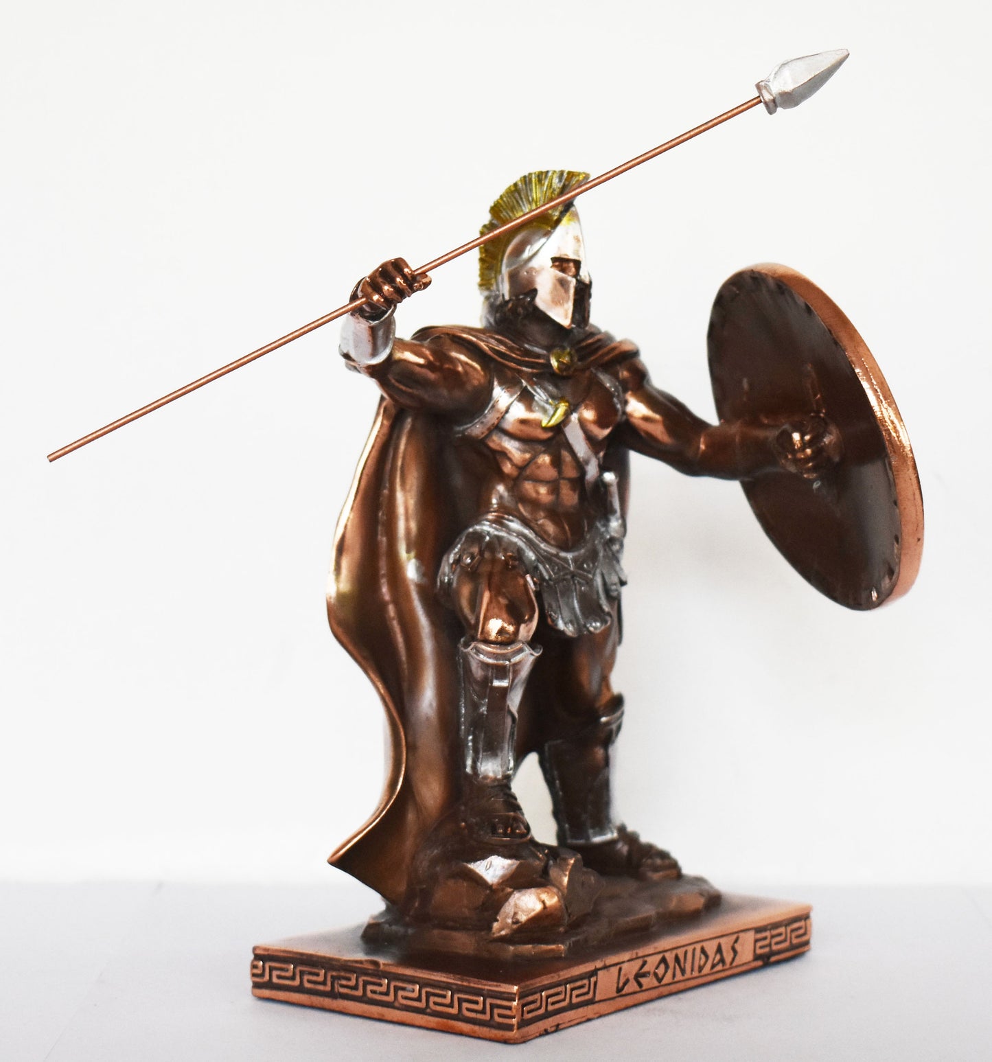 Leonidas - Spartan King - brave, pragmatic and determined - 300 - Battle of Thermopylae - 480 BC - Molon Labe - Copper Plated Alabaster