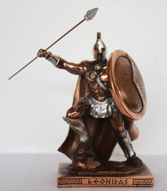 Leonidas - Spartan King - brave, pragmatic and determined - 300 - Battle of Thermopylae - 480 BC - Molon Labe - Copper Plated Alabaster