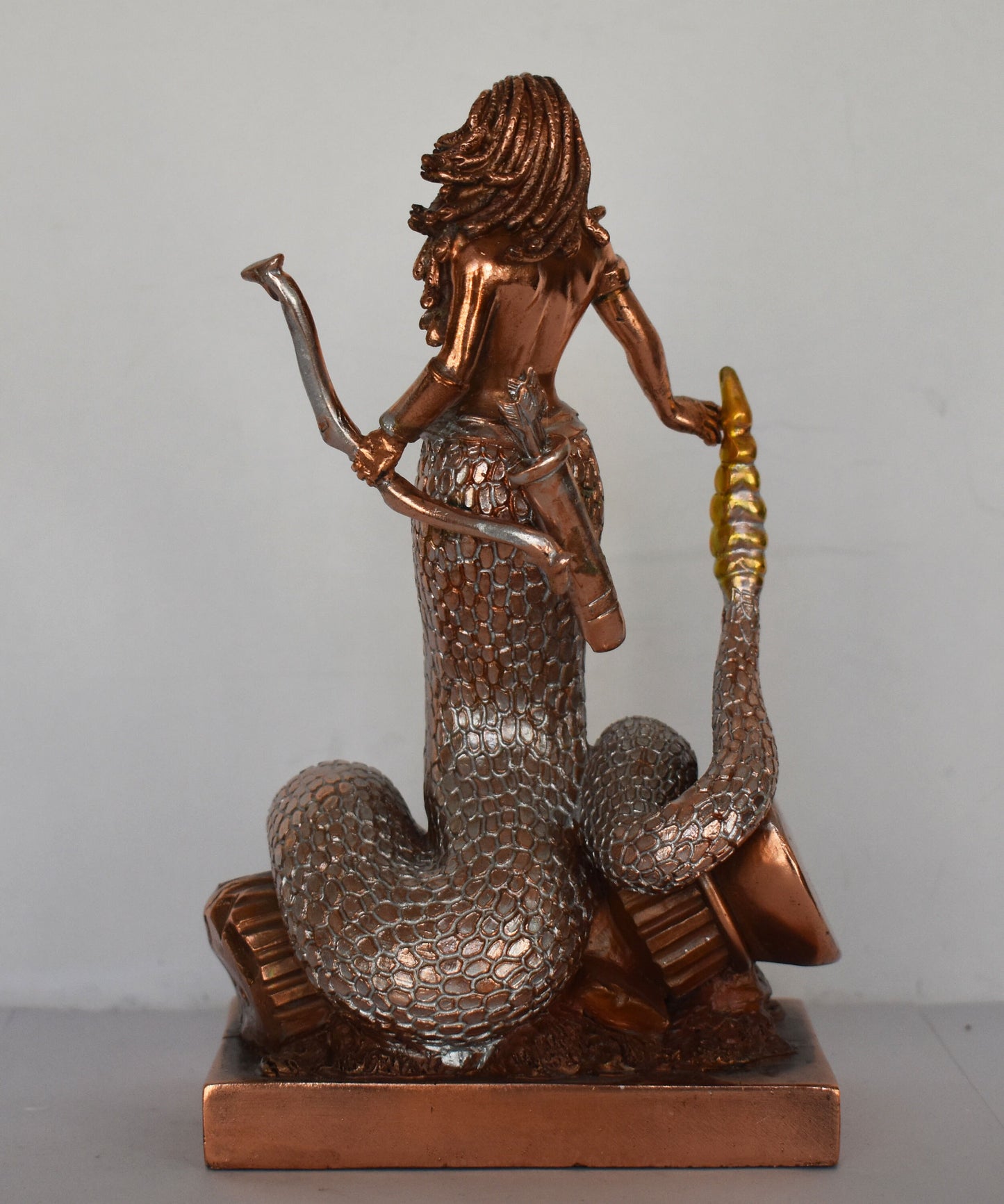 Medusa - Gorgo - Snake-Haired Gorgon - Snake Lady - Monster Figure - Perseus and Goddess Athena Myth - Copper Plated Alabaster