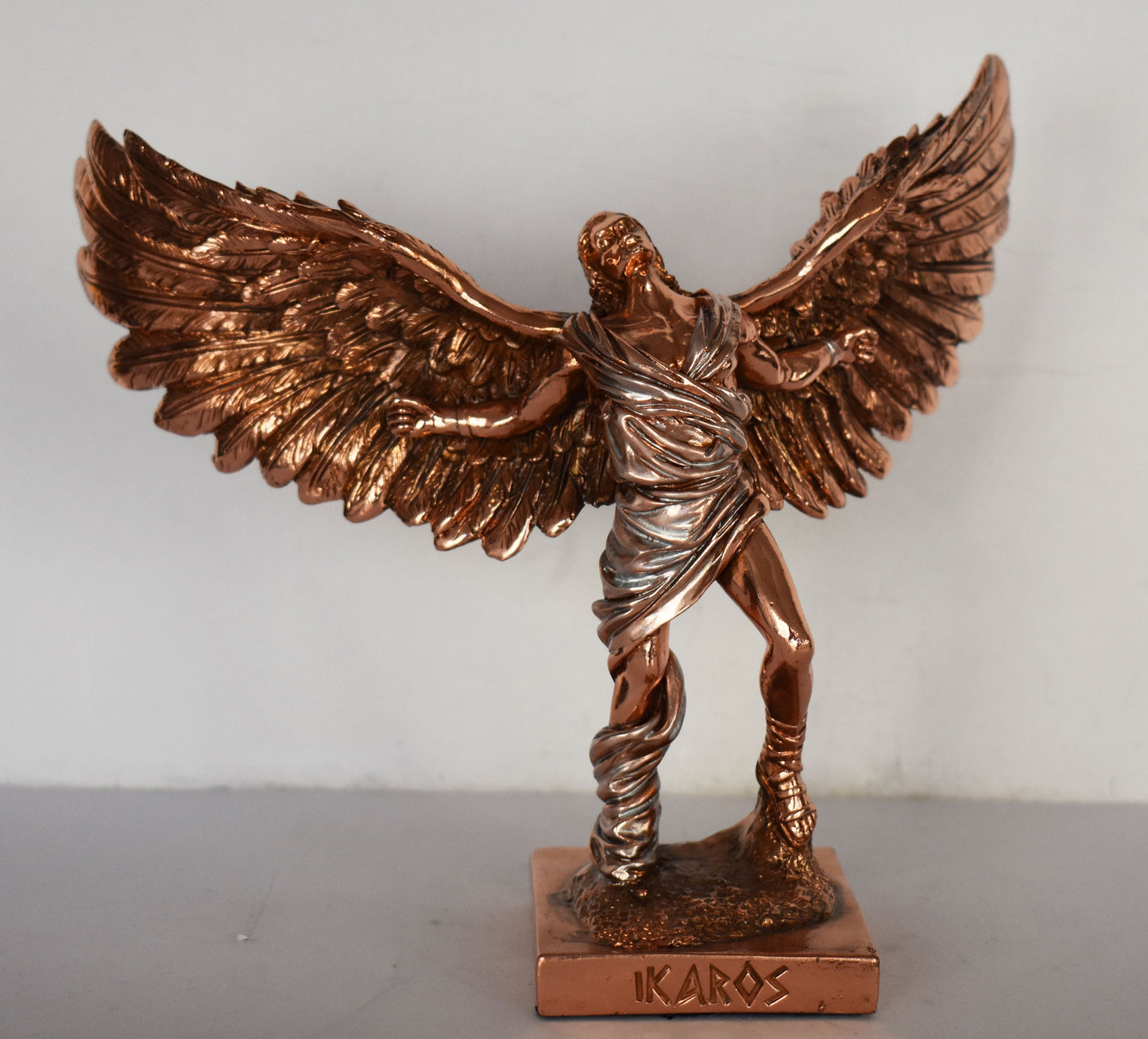 Icarus - Son of Daedalus - Fell from the sky, plunged into the sea, and drowned - Don't Fly Too Close to the Sun - Copper Plated Alabaster