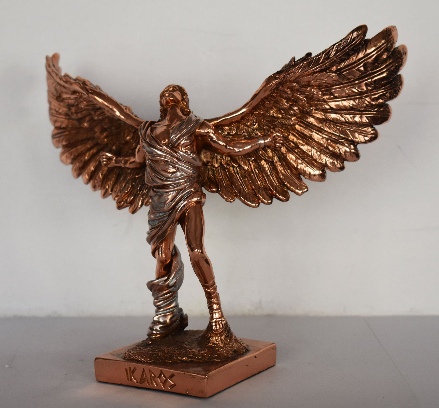 Icarus - Son of Daedalus - Fell from the sky, plunged into the sea, and drowned - Don't Fly Too Close to the Sun - Copper Plated Alabaster