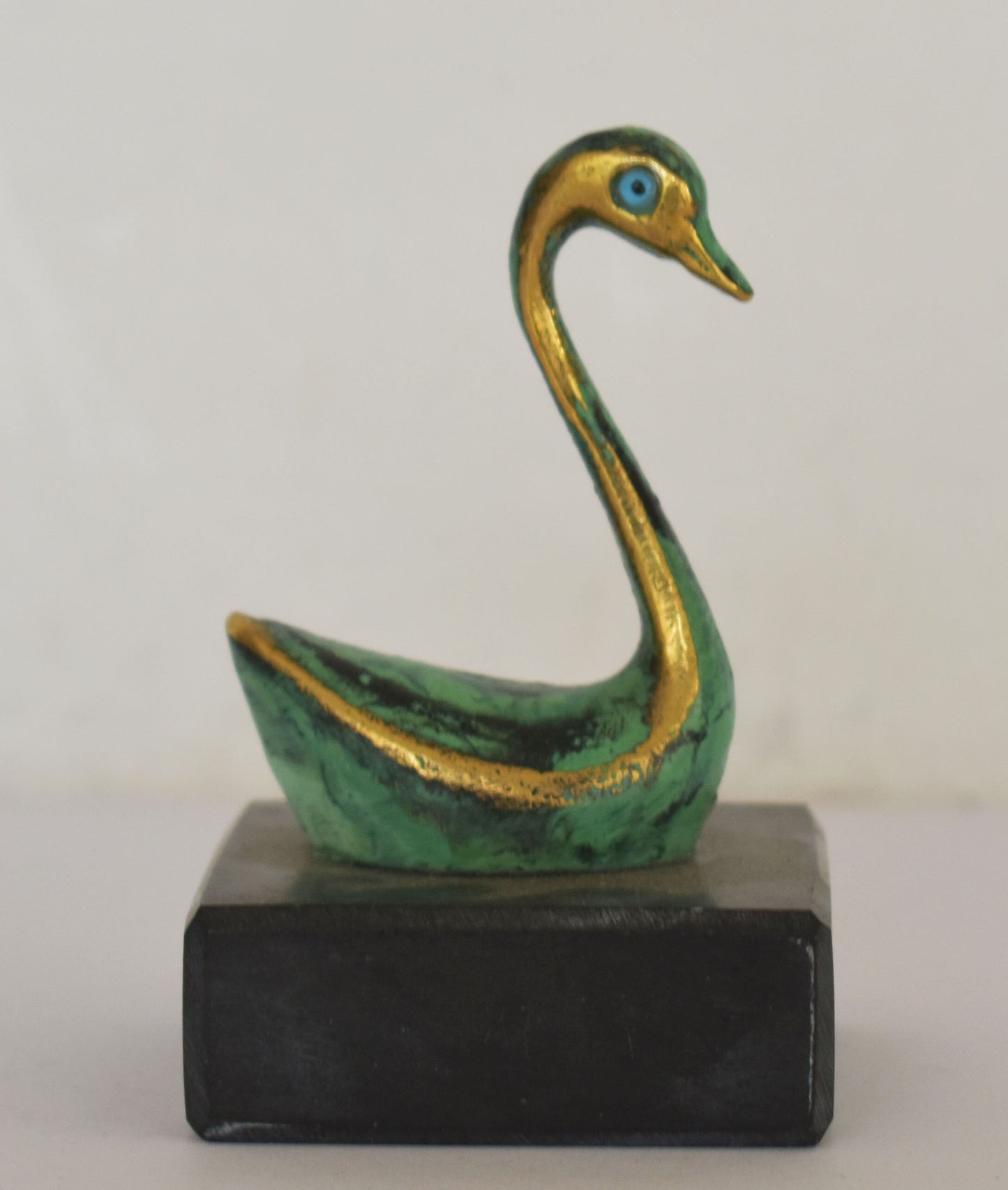 Swan miniature on Marble Base - Symbol of Beauty and Grace in Ancient Greece and was Sacred to Aphrodite - pure Bronze Sculpture