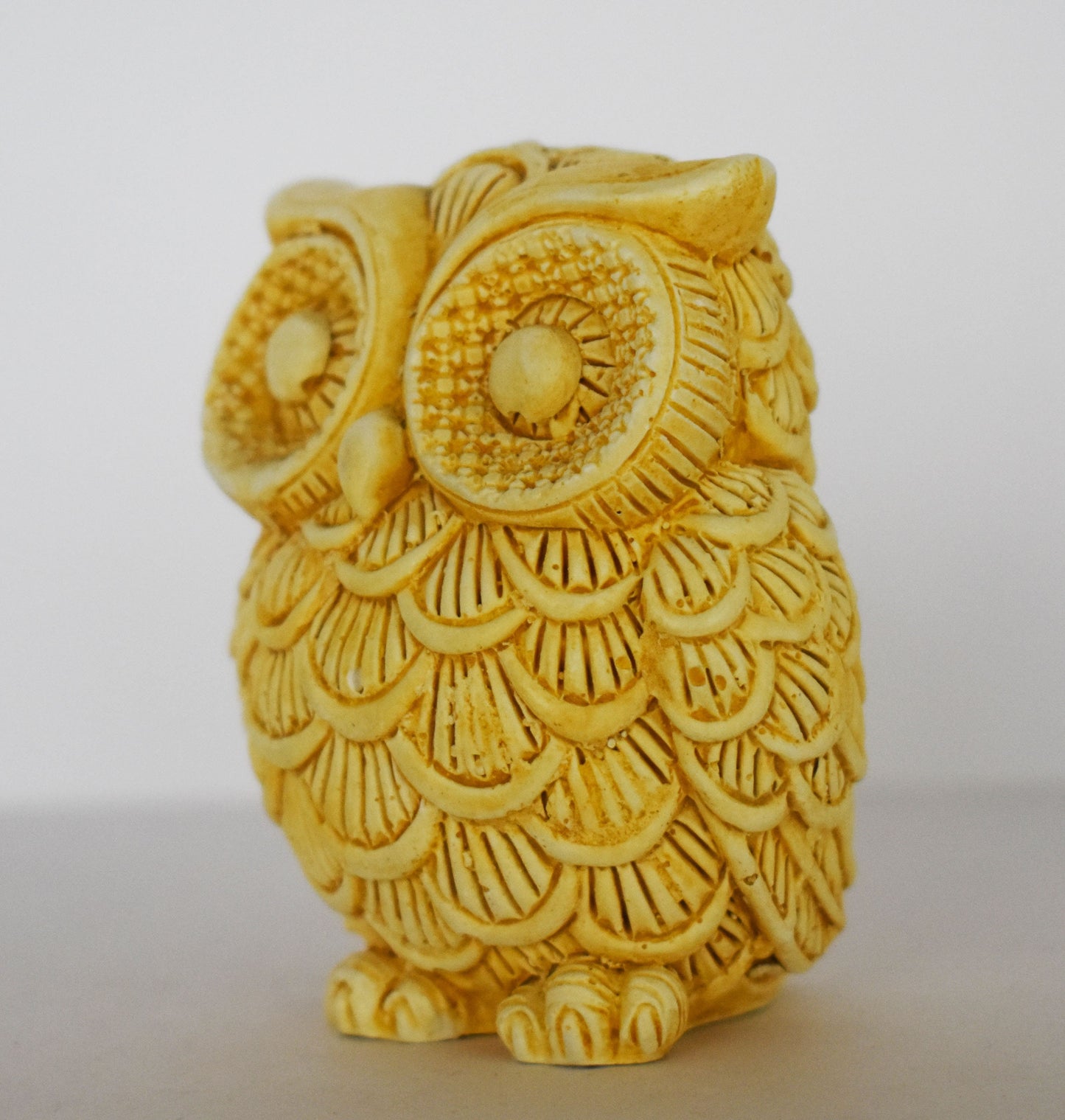 Athenian Owl - Small - Symbol of Wisdom, Knowledge, Erspicacity and Intelligence - Goddess Athena Minerva - Handmade - Casting Stone Statue