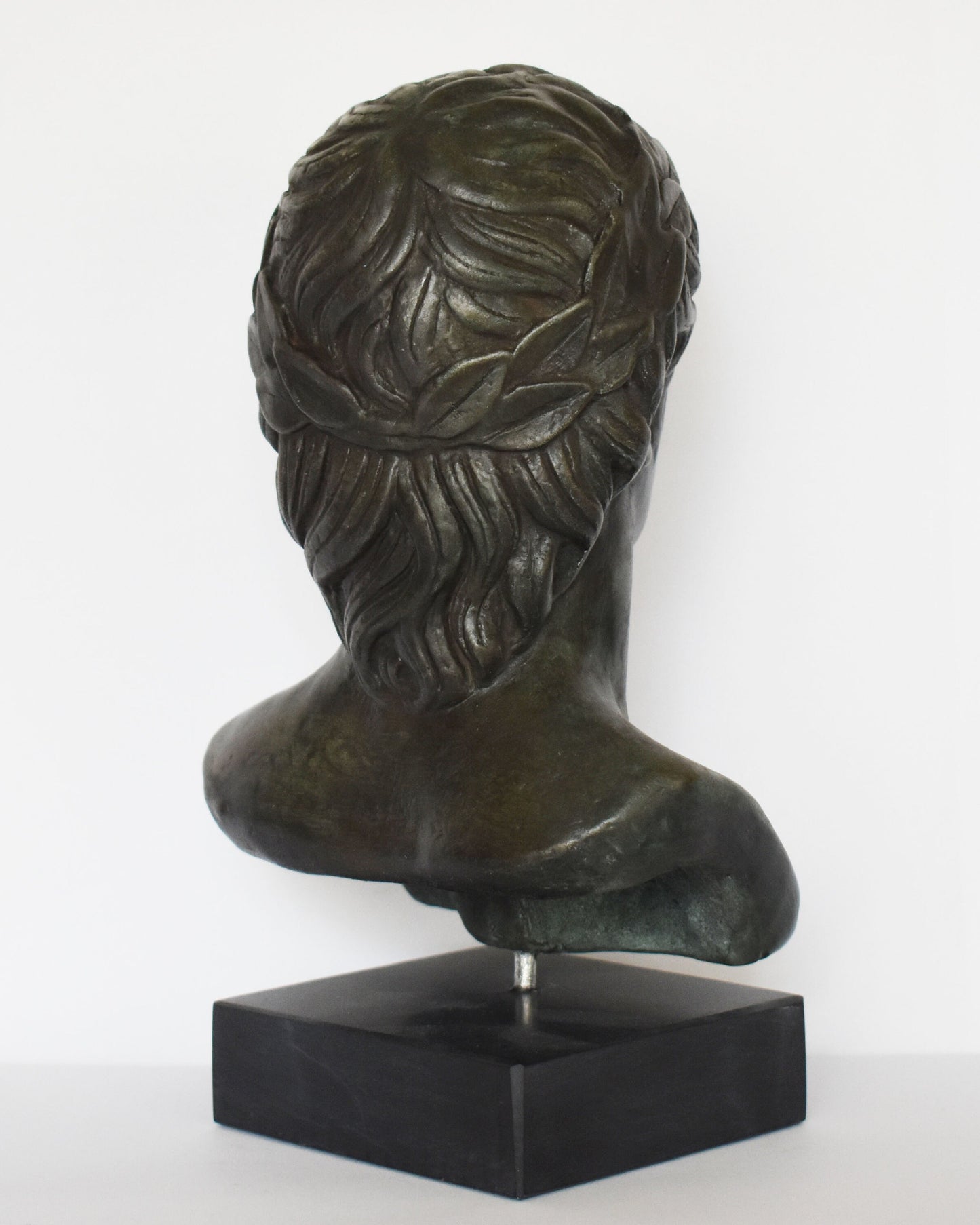 Apollo - Greek God of Music,Poetry, Art, Prophecy, Truth, Archery, Healing, Sun and Light - Marble Base - Head Bust- Bronze Colour Effect