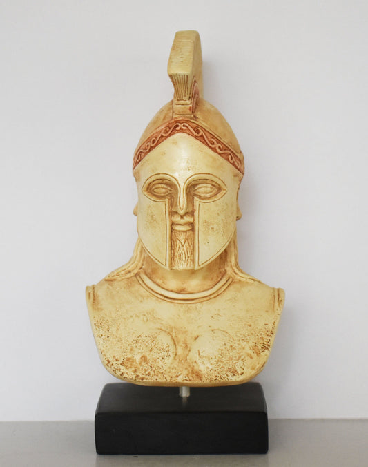 Leonidas - Spartan King - Leader of 300 - Battle of Thermopylae pass - 480 BC - Marble Base - Head Bust