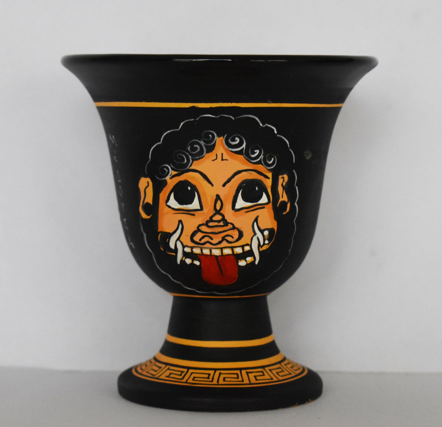 Pythagoras Cup - Fair Cup, Cup of Justice - Medusa Head - Snake-Haired Gorgon - Snake Lady - Monster Figure  - Ceramic  - Handmade in Greece