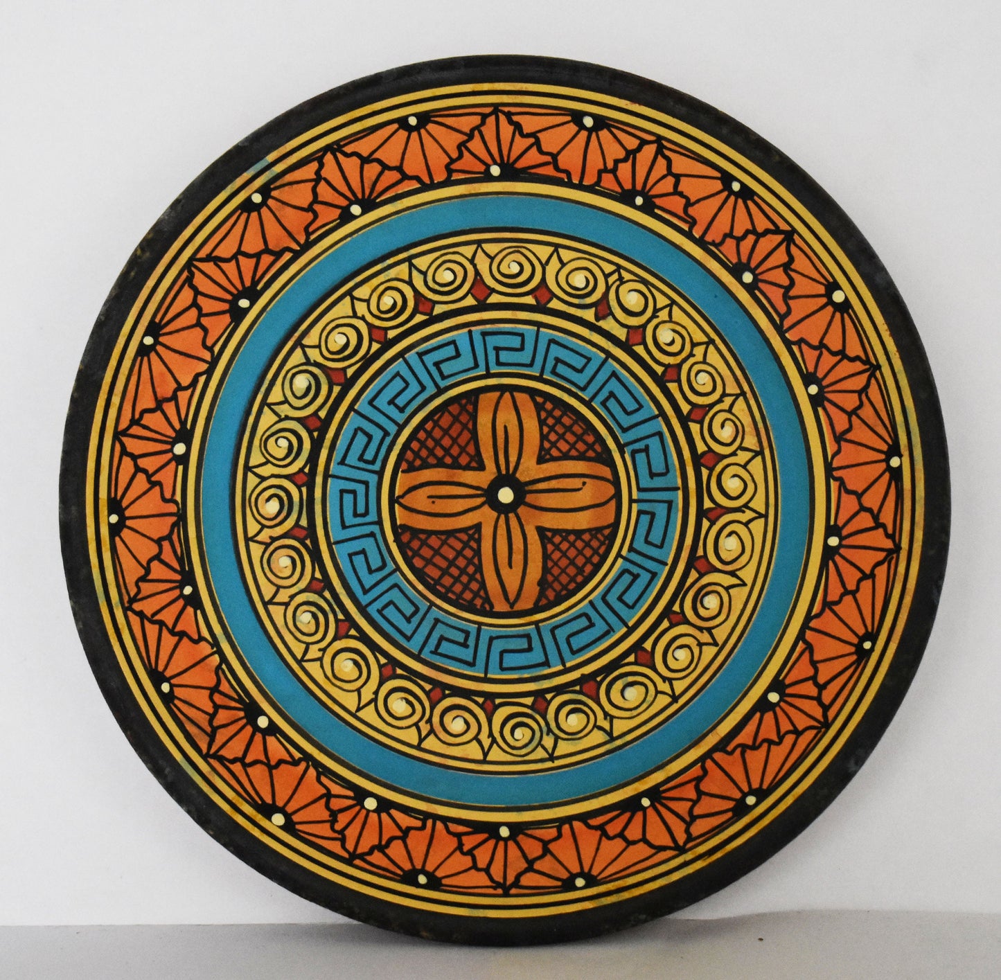 Small Ceramic plate - Meander Design - Athens, Attica - Geometric Period - 700 BC - Handmade