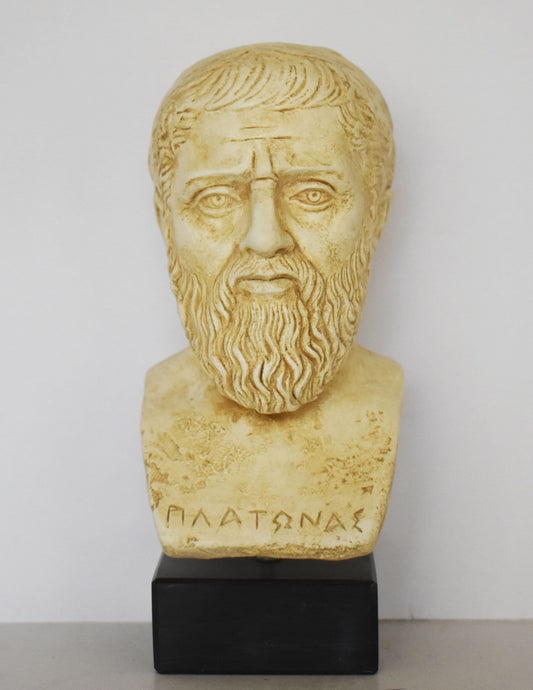 Plato Head Bust - Ancient Greek Philoshopher, laid the first foundations for the fields of philosophy and theology - Marble Base - Replica