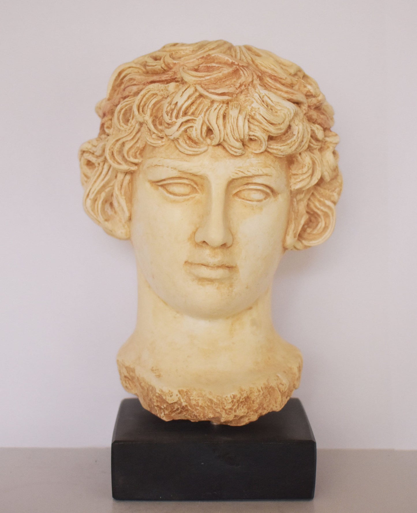Antinous Antinoos - Greek youth - Ancient Love Story with Roman Emperor Hadrian over the Centuries - Marble Base, Museum Replica - Head Bust