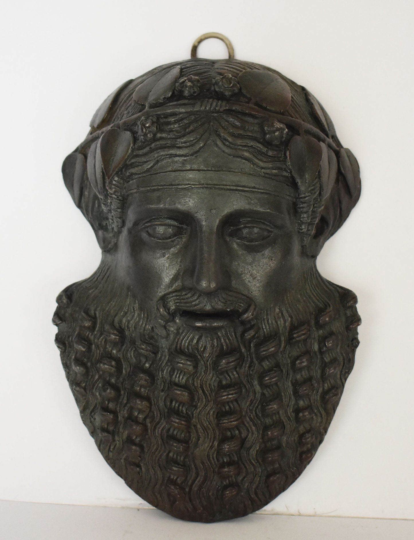 Dionysus Mask - Greek God of wine, winemaking, fertility, music, dance, and inspiration - Wall Decoration - Bronze Colour Effect