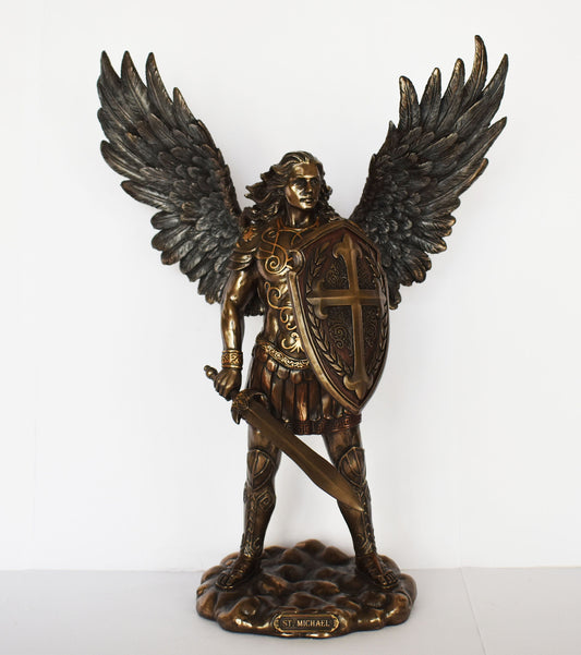 Archangel Michael - Leader of God's Armies against Satan's Forces in the Book of Revelation - Spiritual - Cold Cast Bronze Resin