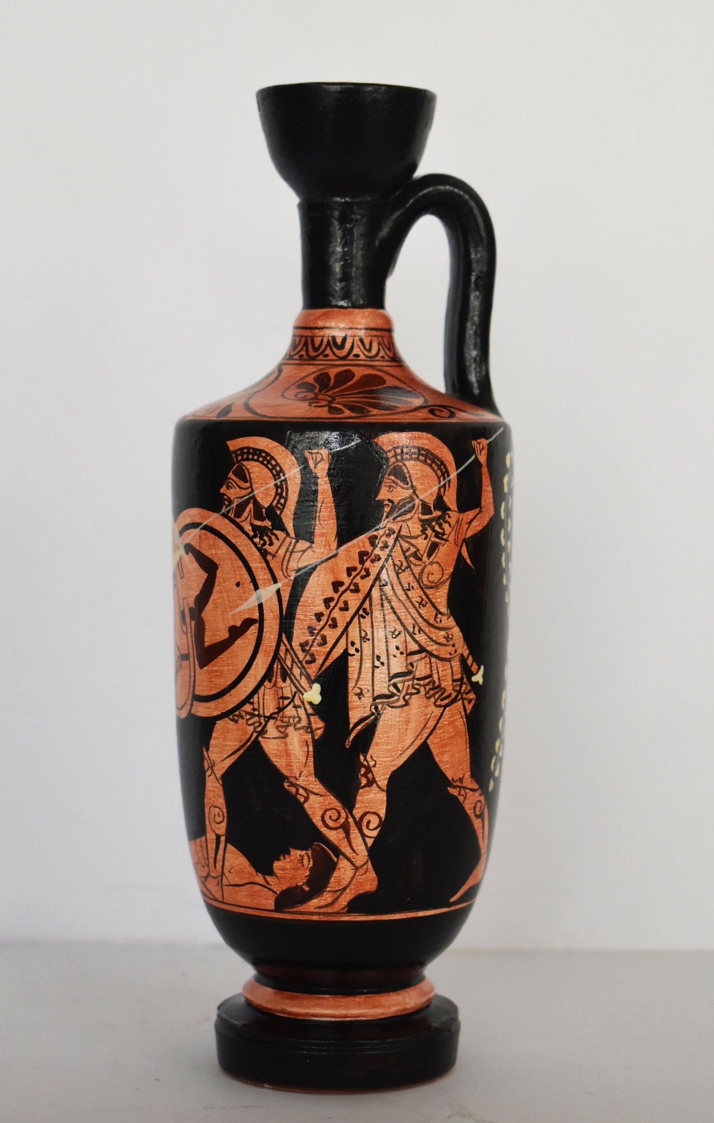 Achilles Hector Menelaus Paris Patroclus - Heroes of Trojan War, Homer's Iliad - Red Figure - Small - Museum Replica - Lekythos Vase