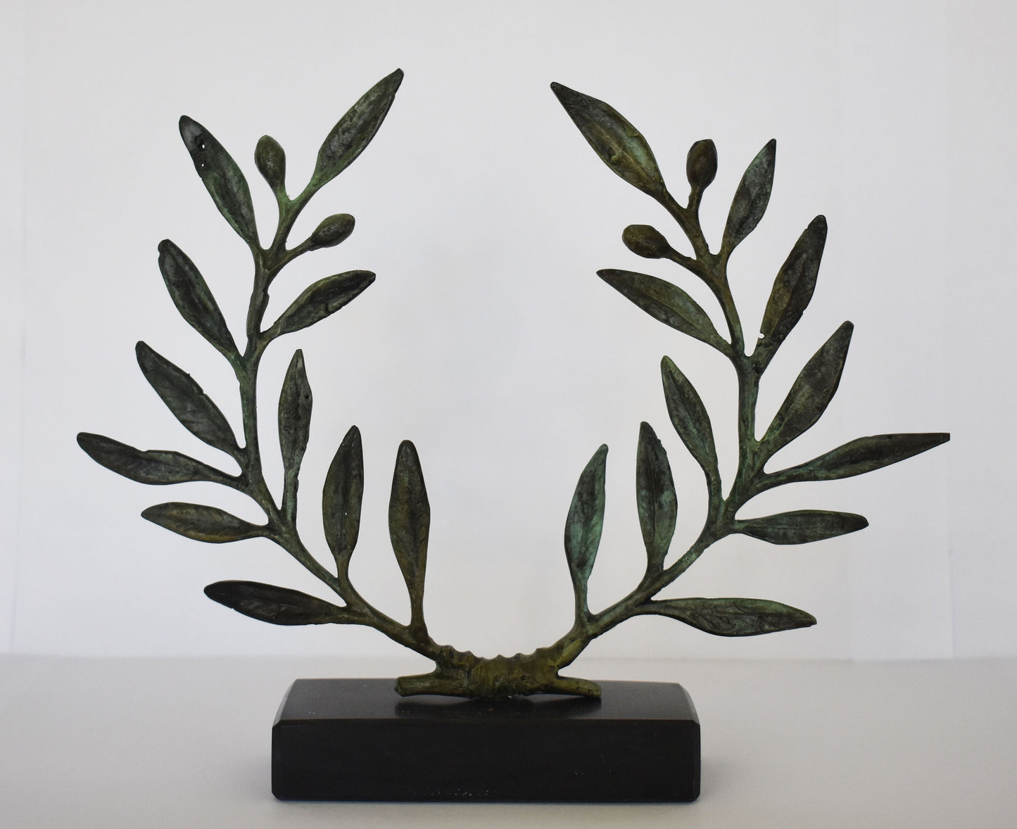 Kotinos  - Olive Wreath -  Elaia Kallistephanos - Prize for the Winner at the Ancient Olympic Games - Marble Base - pure bronze  statue