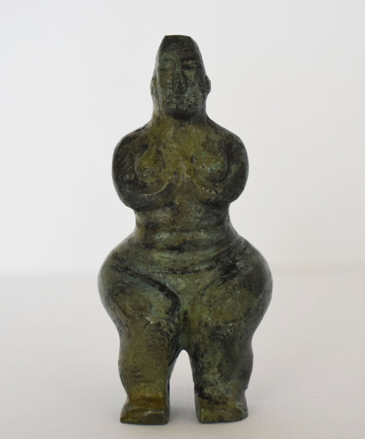 Paleolithic Female Figurine - deity or goddess - a token of female sexuality -Fertility - Ancient Greek Reproduction - pure bronze sculpture