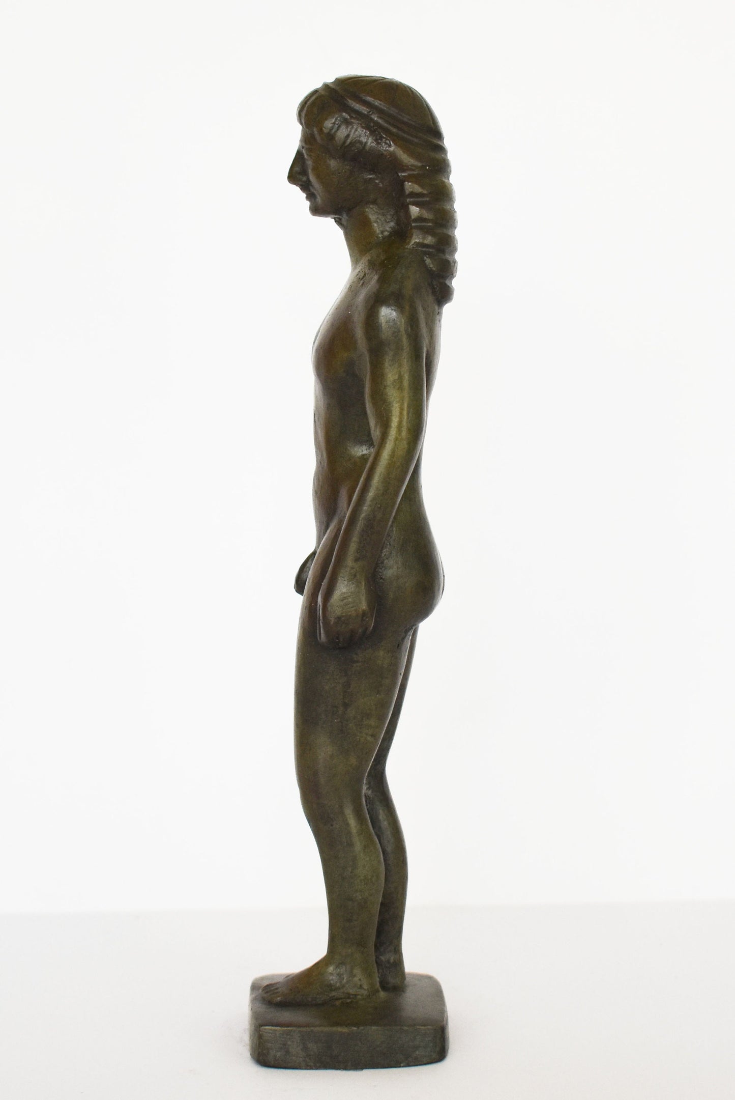 Kouros - Nude Male Youth - Free-Standing Ancient Greek Sculpture - Archaic Period - Dedication to the Gods - pure Bronze Sculpture