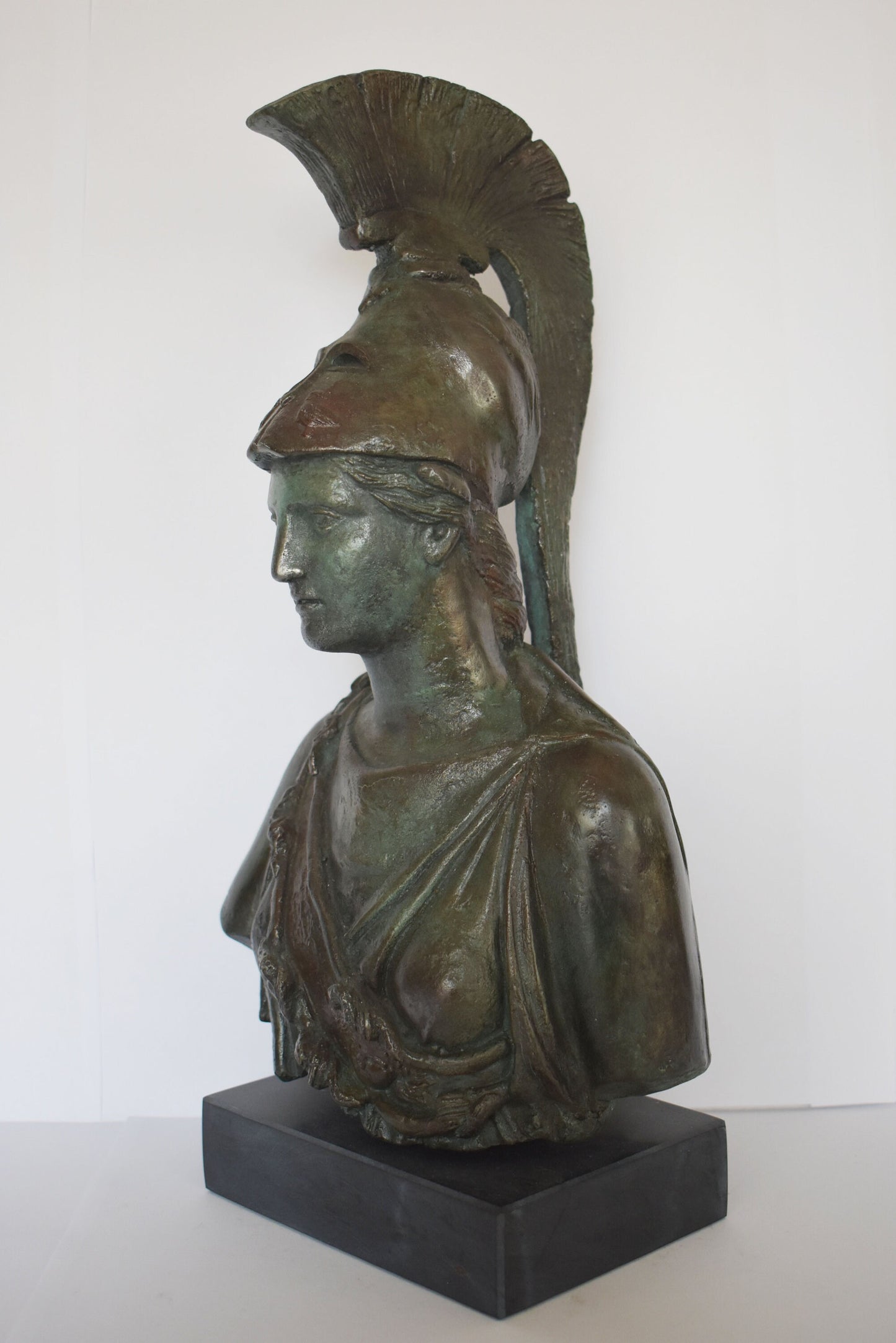 Piraeus Athena Minerva - Greek goddess of Wisdom, Strength, Strategy, Womens Purity - Piraeus Museum - Head Bust - Bronze Colour Effect