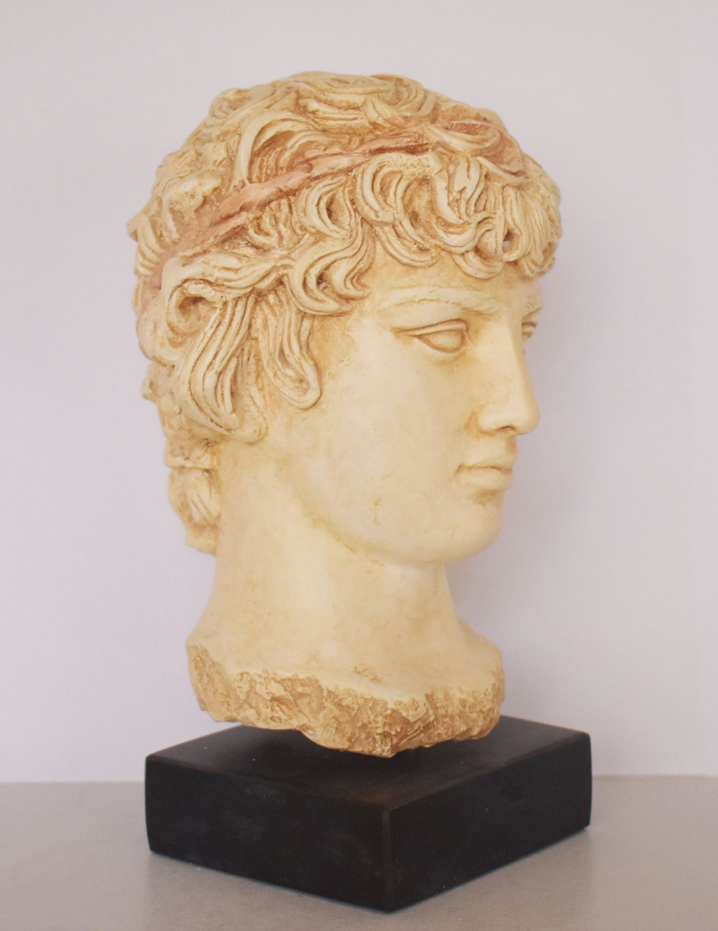 Antinous Antinoos - Greek youth - Ancient Love Story with Roman Emperor Hadrian over the Centuries - Marble Base, Museum Replica - Head Bust