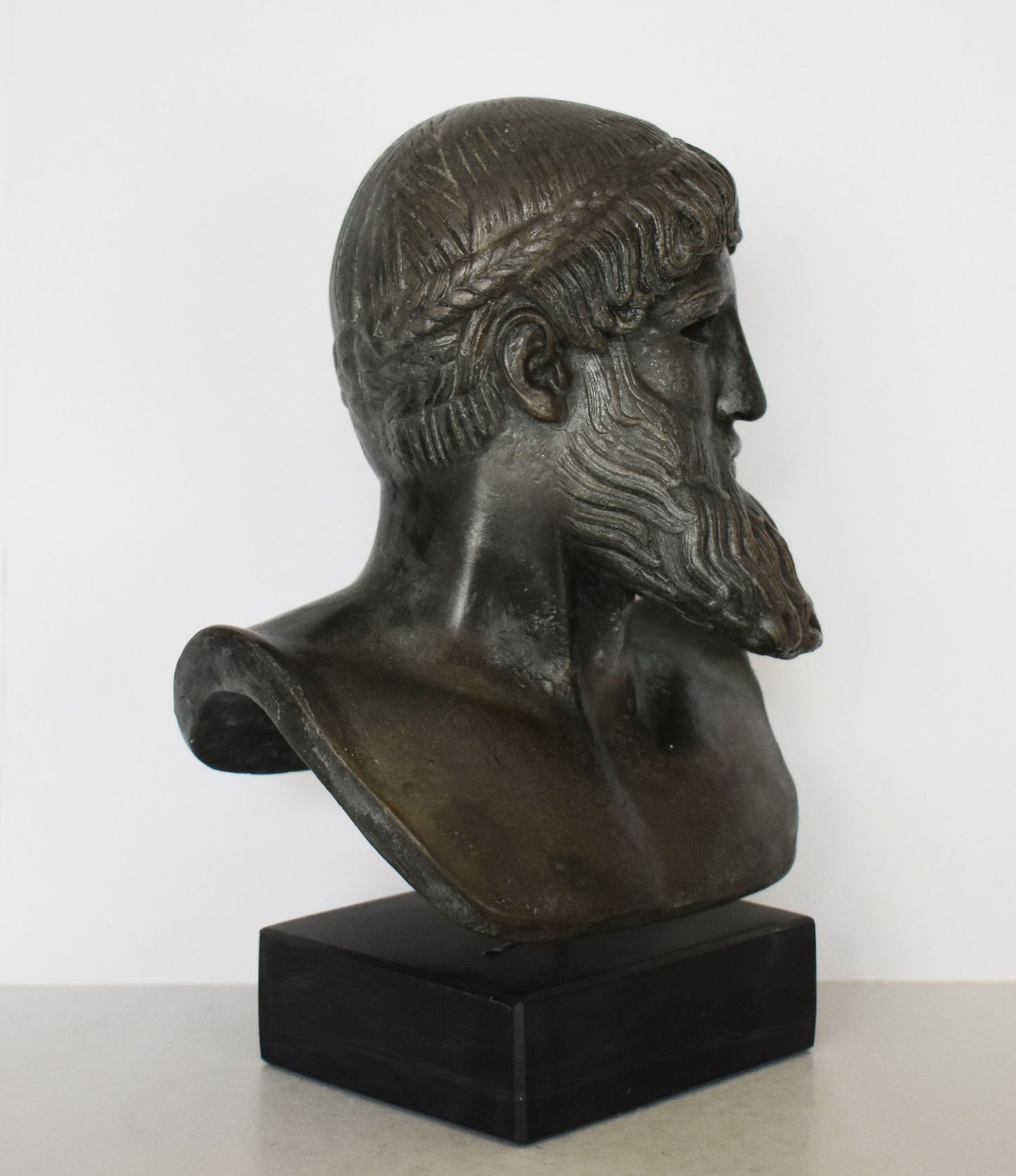 Poseidon of Artemision - National Archaeological Museum of Athens - Museum Reproduction - Head Bust - Bronze Colour Effect