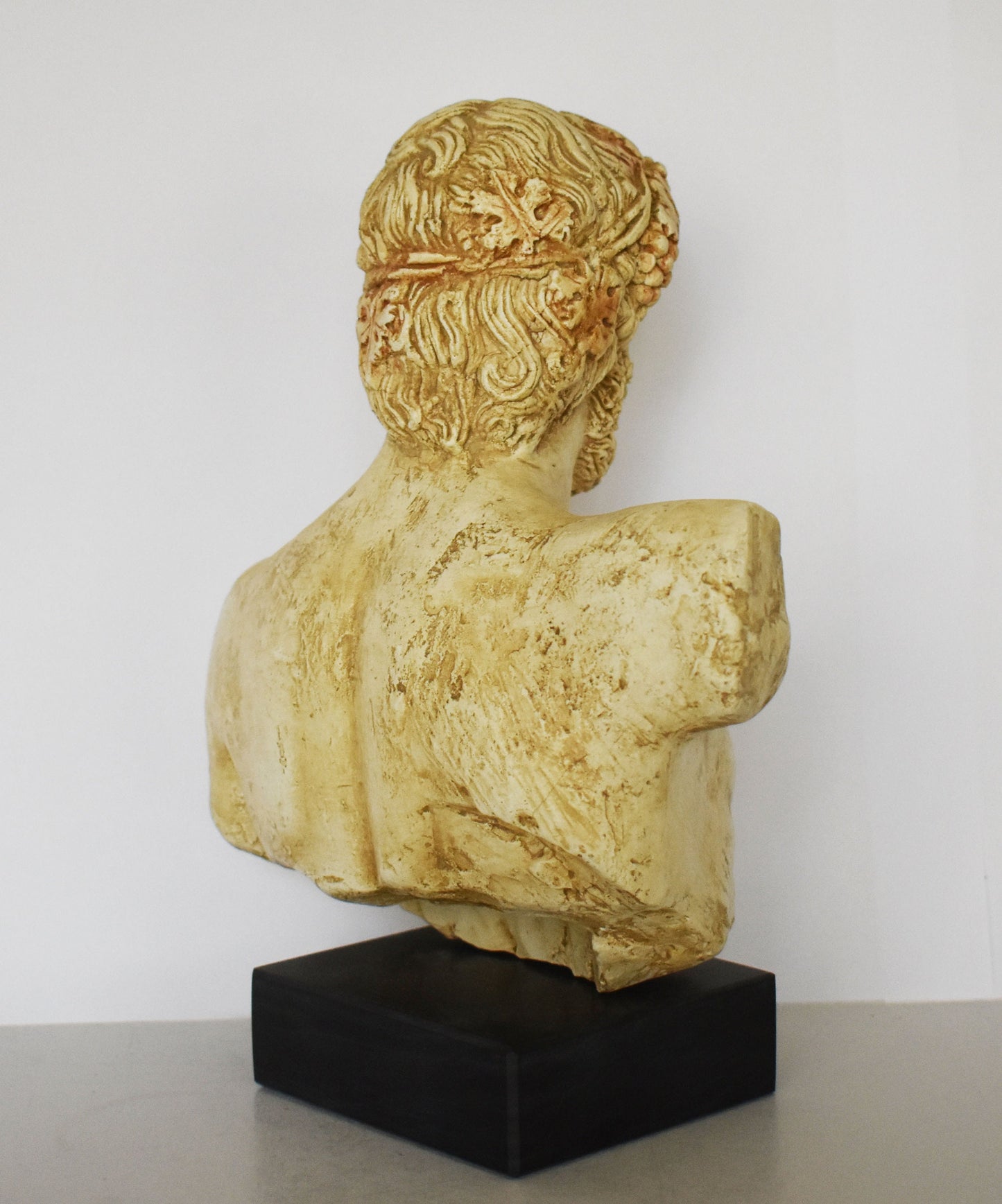 Dionysus - Greek God of wine, vegetation, pleasure, festivity, madness and wild frenzy - Marble Base - Museum Reproduction - Head Bust