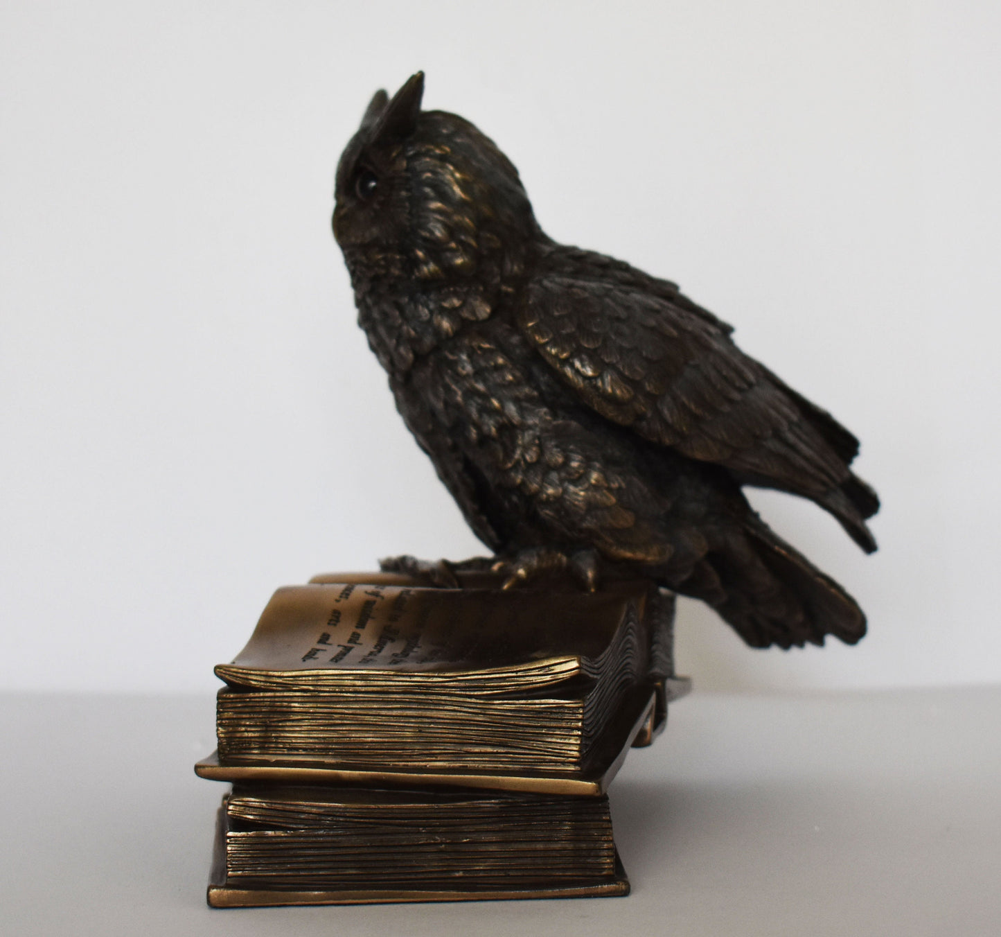 Owl Of Wisdom and Knowledge - Symbol of Goddess Athena Minerva  - Perspicacity and Erudition - Cold Cast Bronze Resin