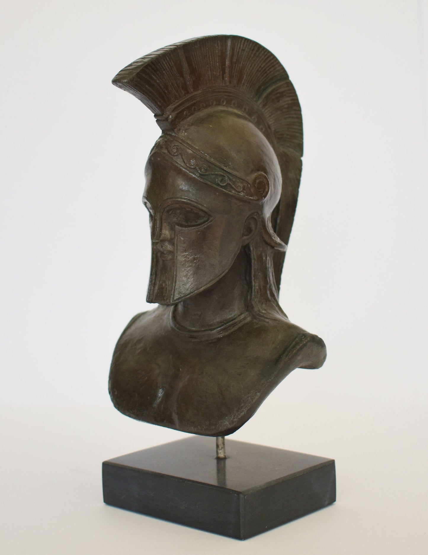 Leonidas Head Bust - Spartan King - Leader of 300 - Battle of Thermopylae - 480 BC - Marble Base - Casting Stone