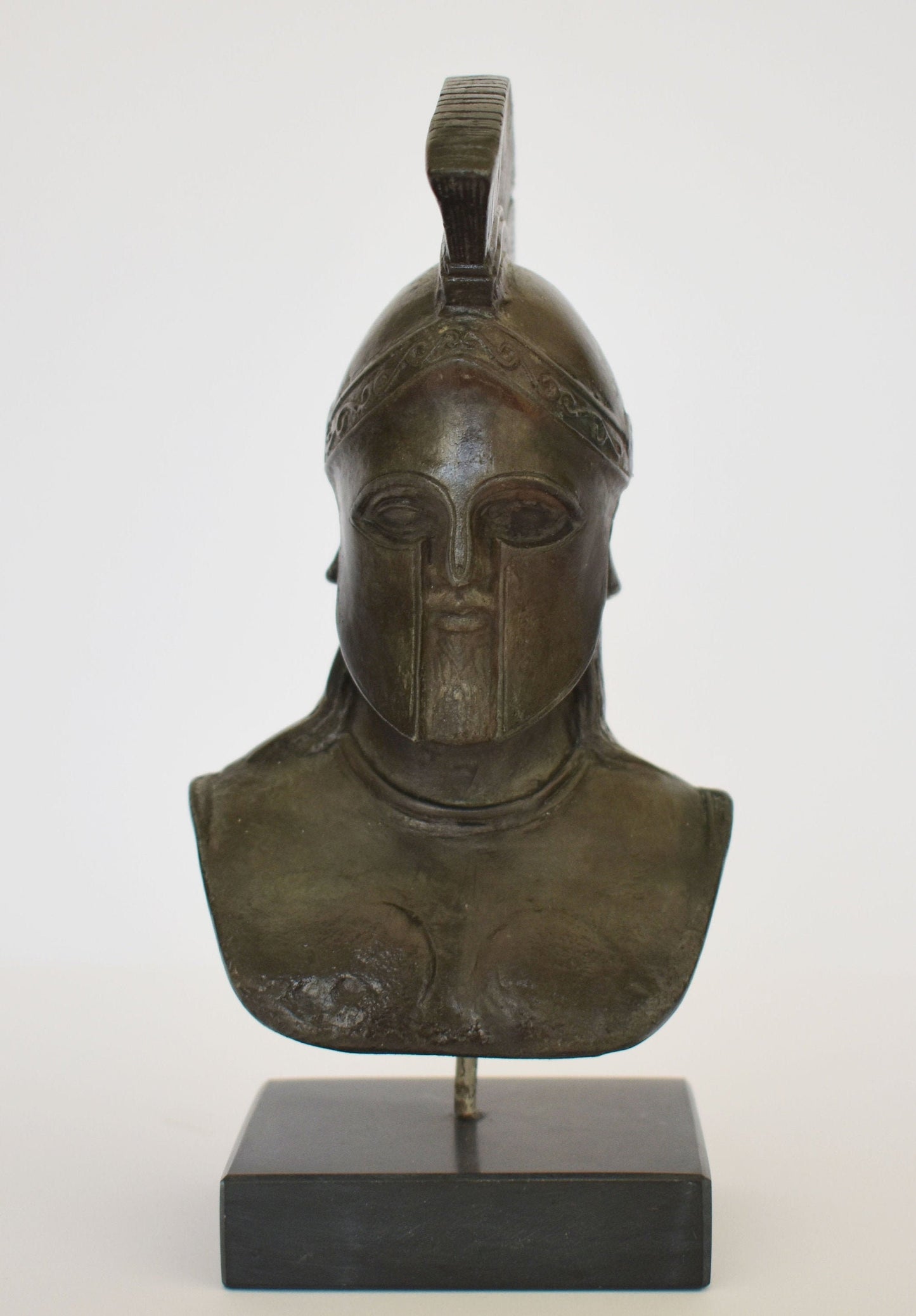 Leonidas Head Bust - Spartan King - Leader of 300 - Battle of Thermopylae - 480 BC - Marble Base - Casting Stone