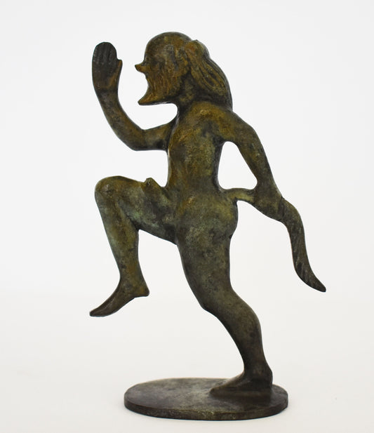 Satyr - Male Nature Spirit - Attendant of Pan and Dionysus - Goat-Human Hybrid - Ready for Every Physical Pleasure - Bronze