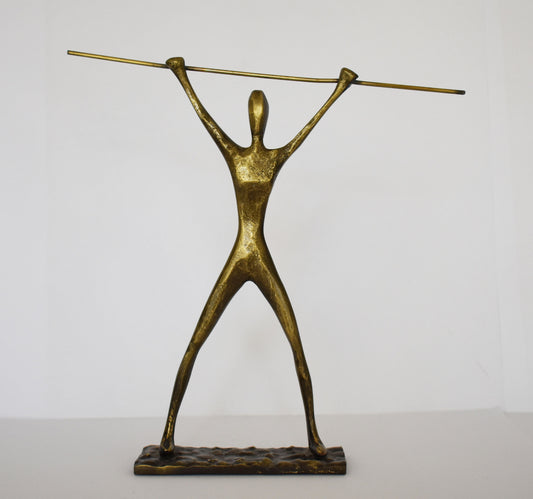 Weightlifting Athlete - Champion  - In Action - Competition -  Olympic Game - Modern - pure bronze  statue