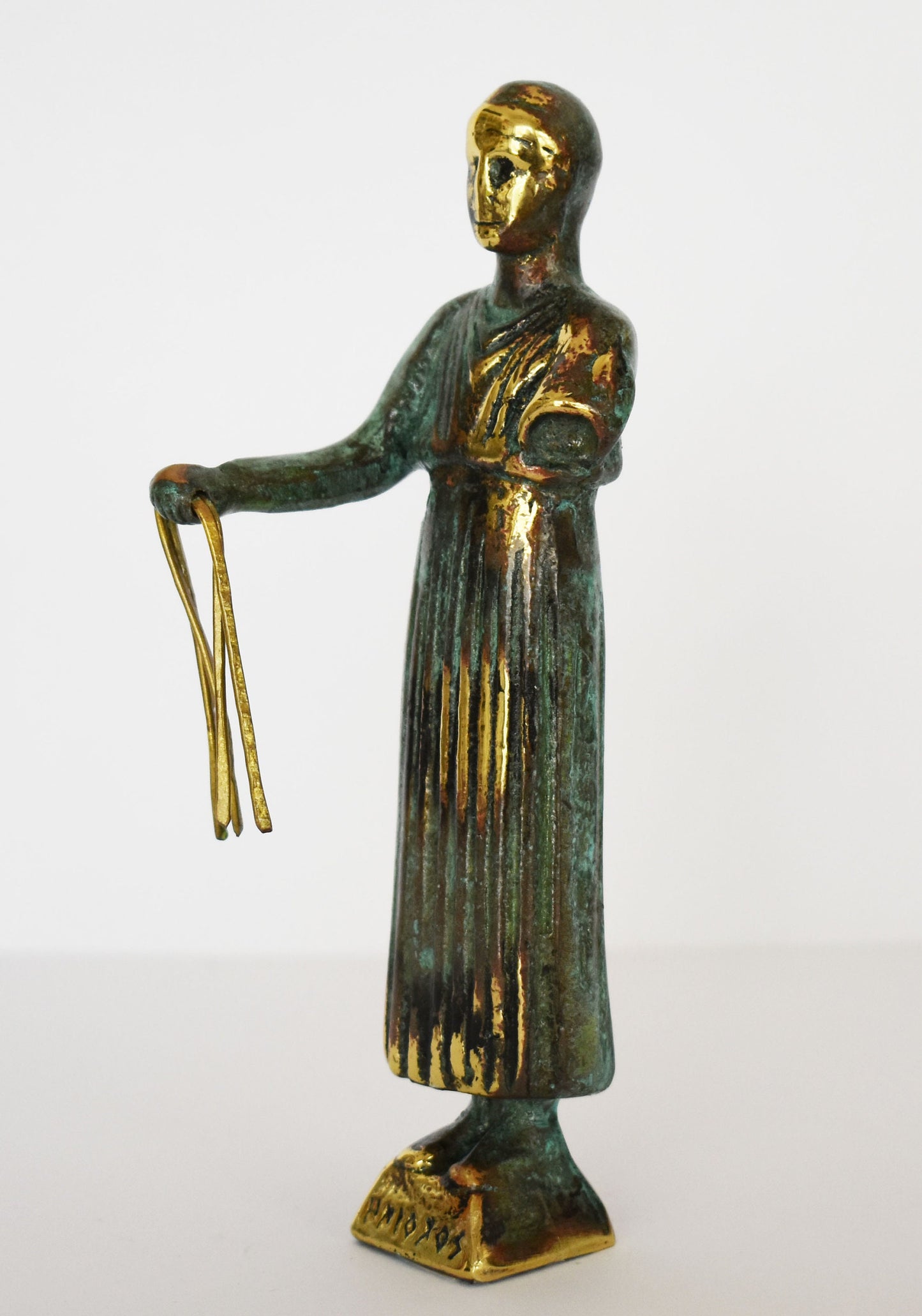 Charioteer of Delphi - Heniokhos - Pythian Games of 470 BC - Delphi Archaeological Museum - Small - Reproduction - pure Bronze Sculpture