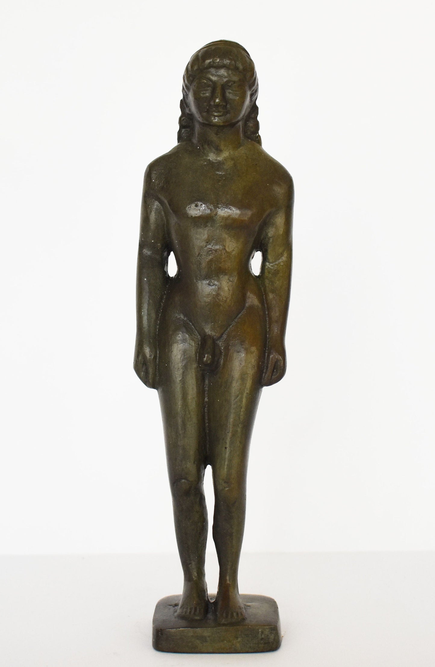 Kouros - Nude Male Youth - Free-Standing Ancient Greek Sculpture - Archaic Period - Dedication to the Gods - pure Bronze Sculpture