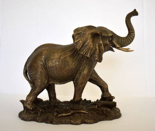 Elephant  - Largest Existing Land Animal  - Symbol of Strength, Power and Good Luck - Cold Cast Bronze Resin