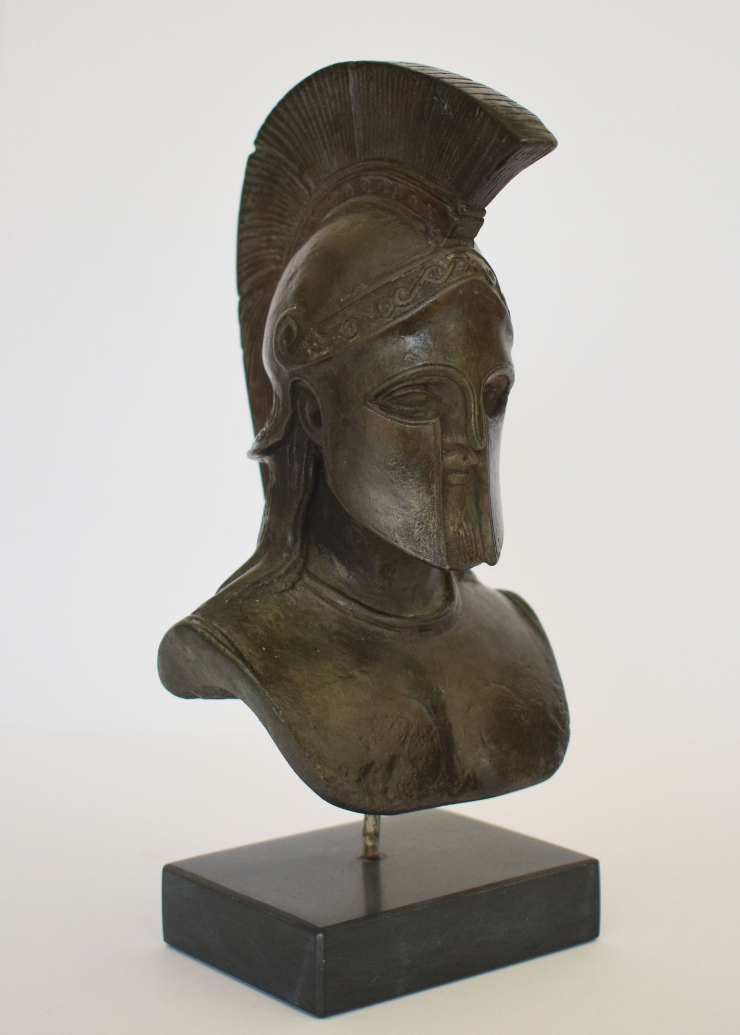 Leonidas Head Bust - Spartan King - Leader of 300 - Battle of Thermopylae - 480 BC - Marble Base - Casting Stone