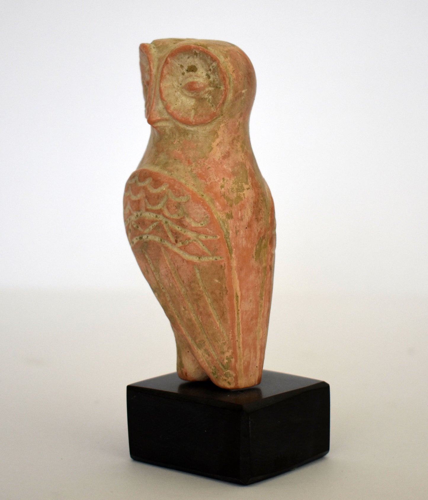 Owl of Goddess Athena Minerva - Symbol of Wisdom and Intelligence - Marble Base - Ceramic