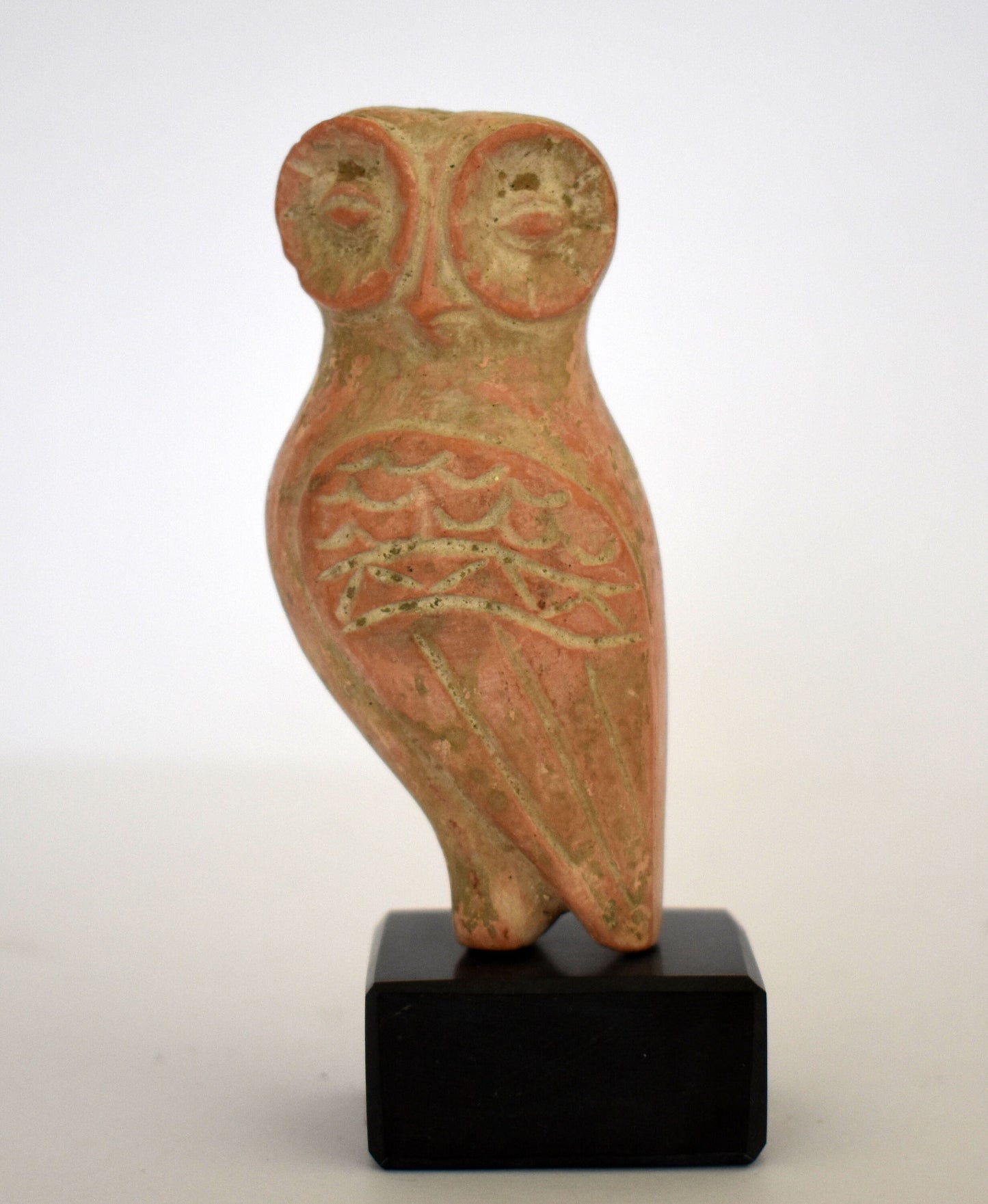 Owl of Goddess Athena Minerva - Symbol of Wisdom and Intelligence - Marble Base - Ceramic