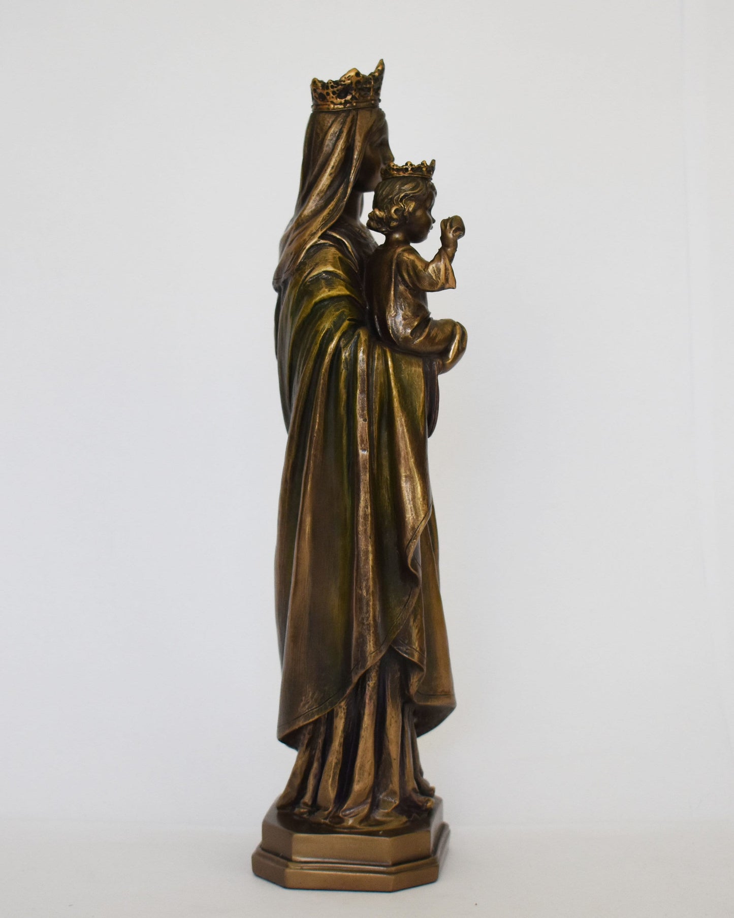 Virgin Mary Hugging Baby Jesus - Blessed Mother - Madonna - Christianity - Cold Cast Bronze Resin