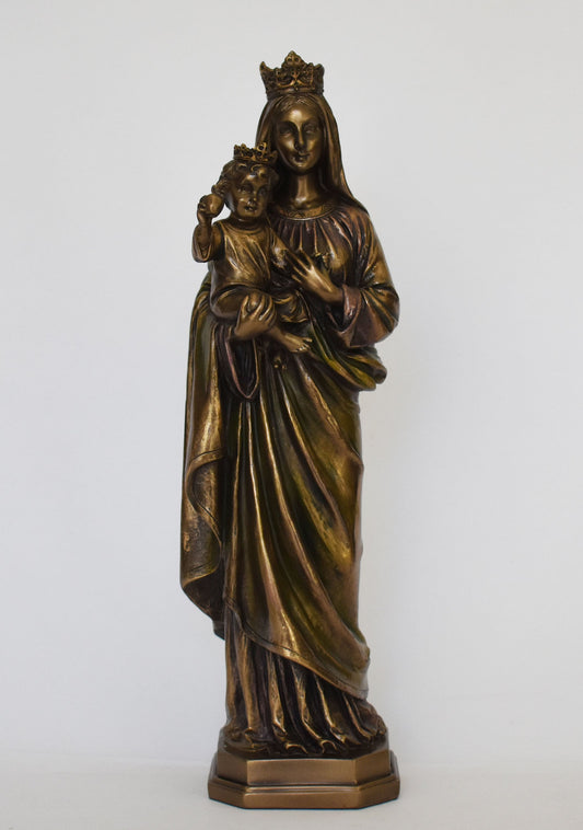 Virgin Mary Hugging Baby Jesus - Blessed Mother - Madonna - Christianity - Cold Cast Bronze Resin