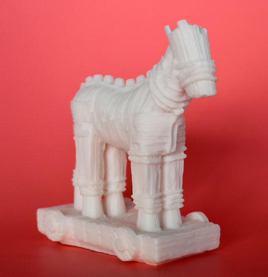 Trojan Horse - huge hollow - Used by the Greeks to Conquer Troy - Homer's Iliad - alabaster statue