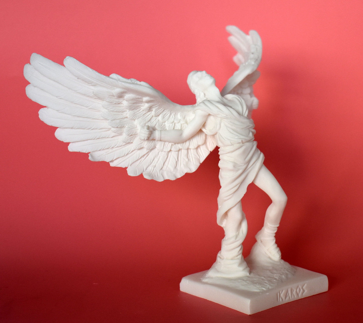 Icarus - Son of Daedalus - Escape from Crete with Wings from Wax and Drowned - Don't Fly Too Close to the Sun -  alabaster statue