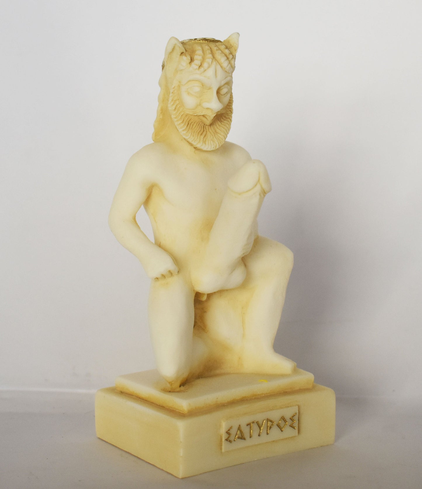 Satyr Silenus - Male Nature Spirit - Attendant of Pan and Dionysus - part man and part beast - Ready for Every Physical Pleasure - Alabaster