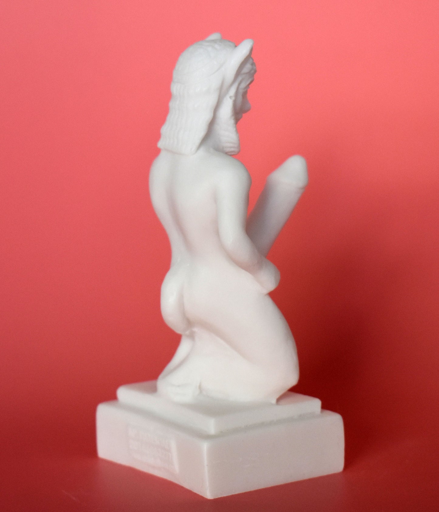 Satyr Silenus - male creature who inhabited woodlands and forests in Greek mythology - Ready for Every Physical Pleasure - Alabaster Statue