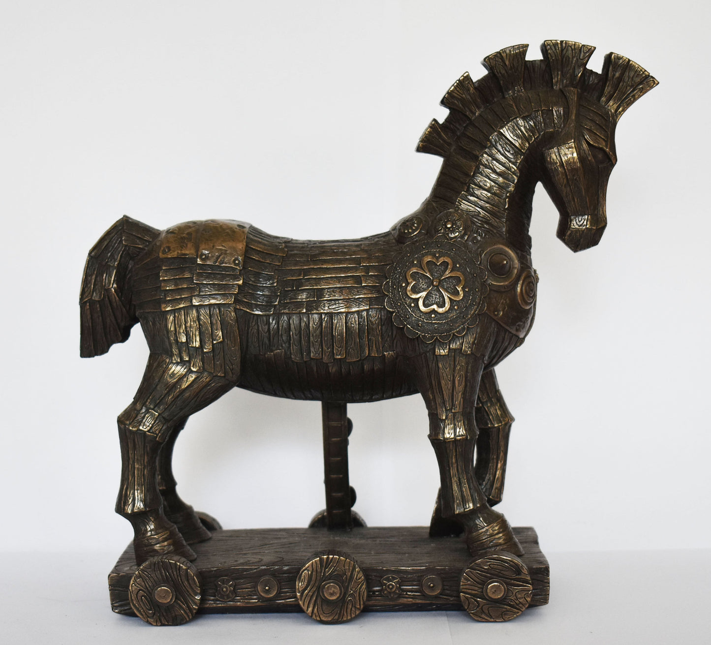 Trojan Horse - Hollow - Used by the Greeks to Conquer Troy - Homer's Iliad - Cold Cast Bronze Resin