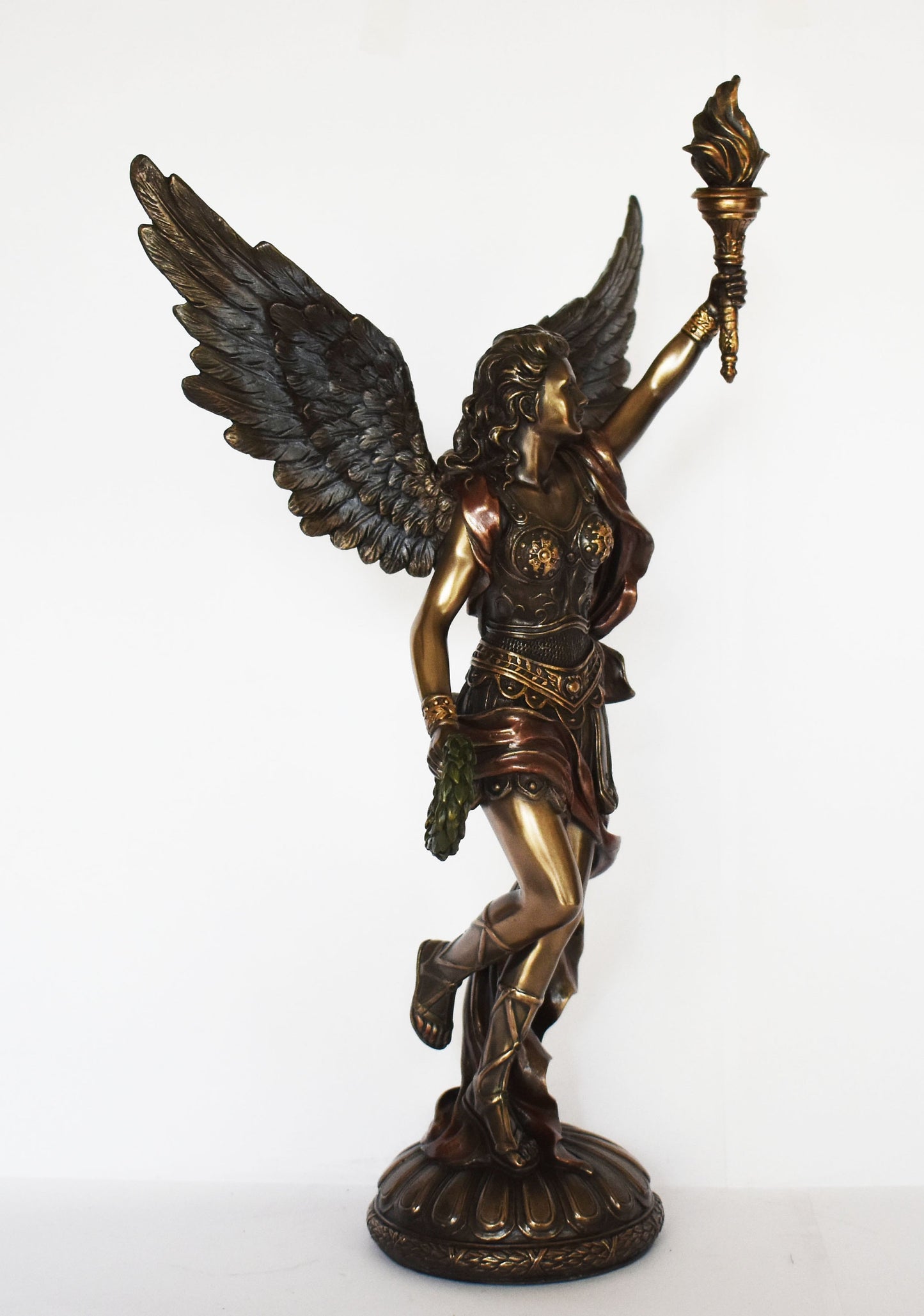 Nike Victoria Winged - carries a wreath - Greek Roman Goddess of Victory both in war and in peaceful competition - Cold Cast Bronze Resin