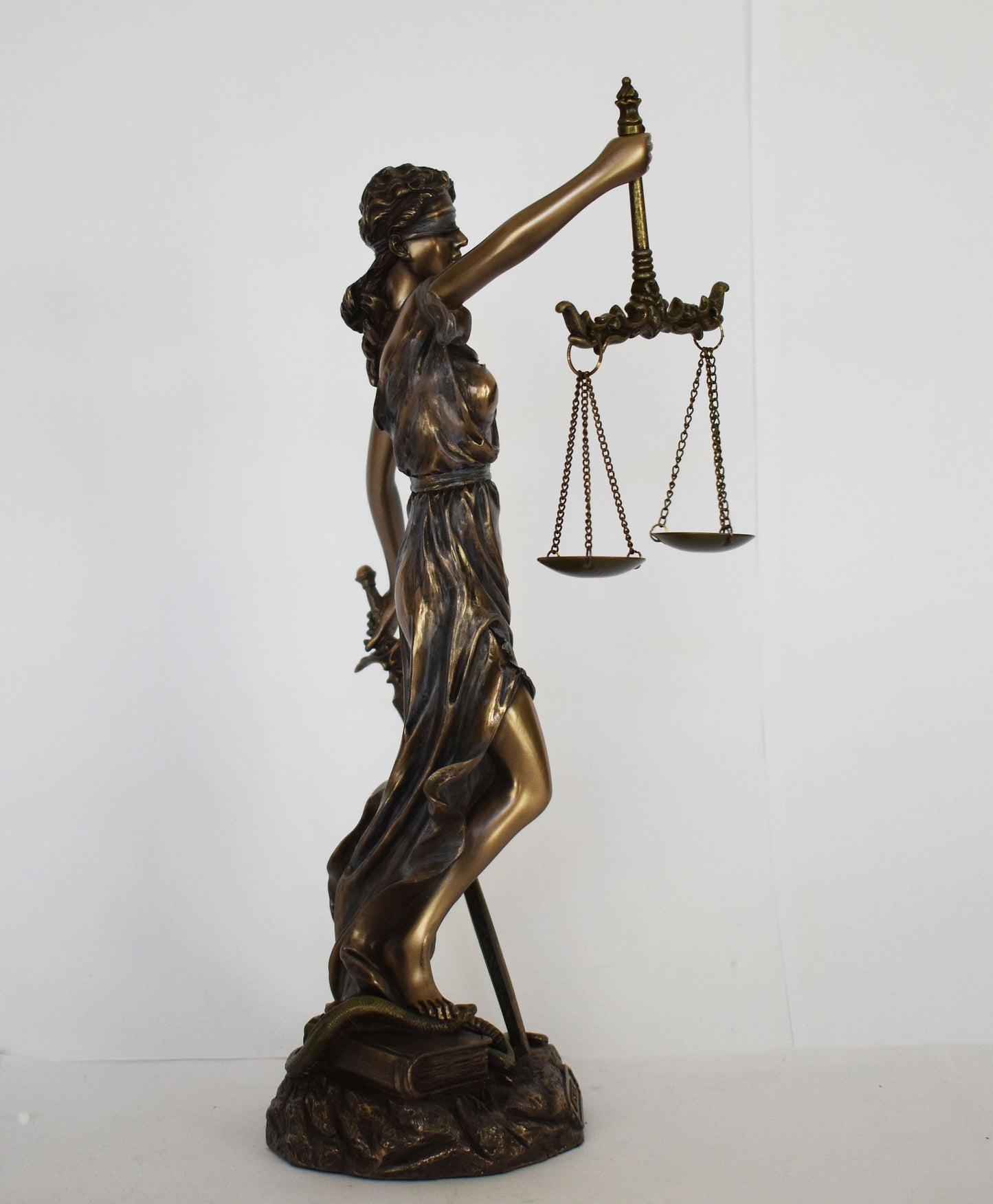 Themis Justitia - Greek Roman Goddess of Divine Law and Order, Fairness, Natural Law and Custom - Mythology - Cold Cast Bronze Resin